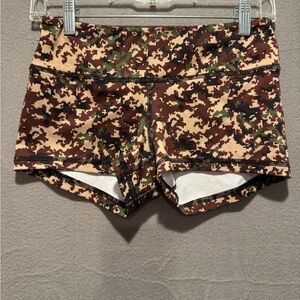 Fleo Camo Athletic Shorts - Brown and Green